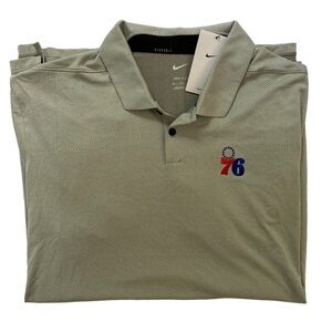 Nike Golf NWT Men’s XXL Dri-Fit NBA Philadelphia 76ers Short Sleeve Gray Polo